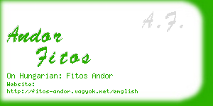 andor fitos business card